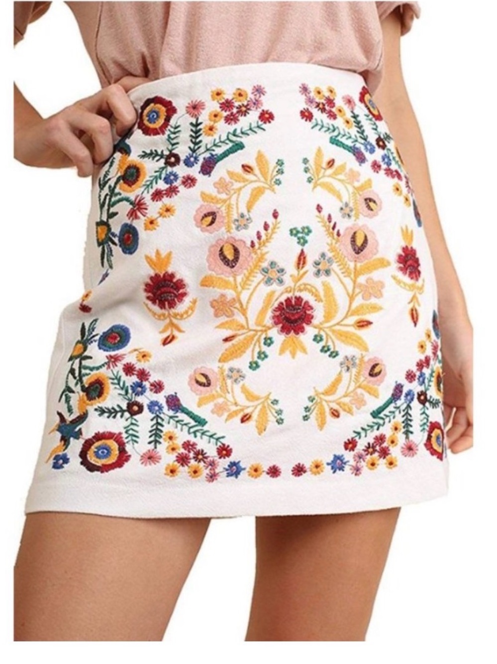 Umgee Embroidered Mini Skirt 🌼 Large